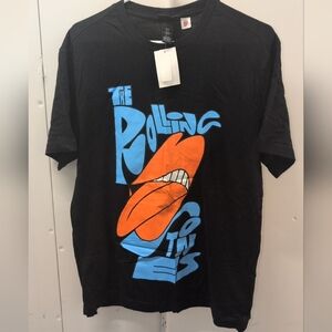 H&M Black Tee with Blue and Orange Graphic